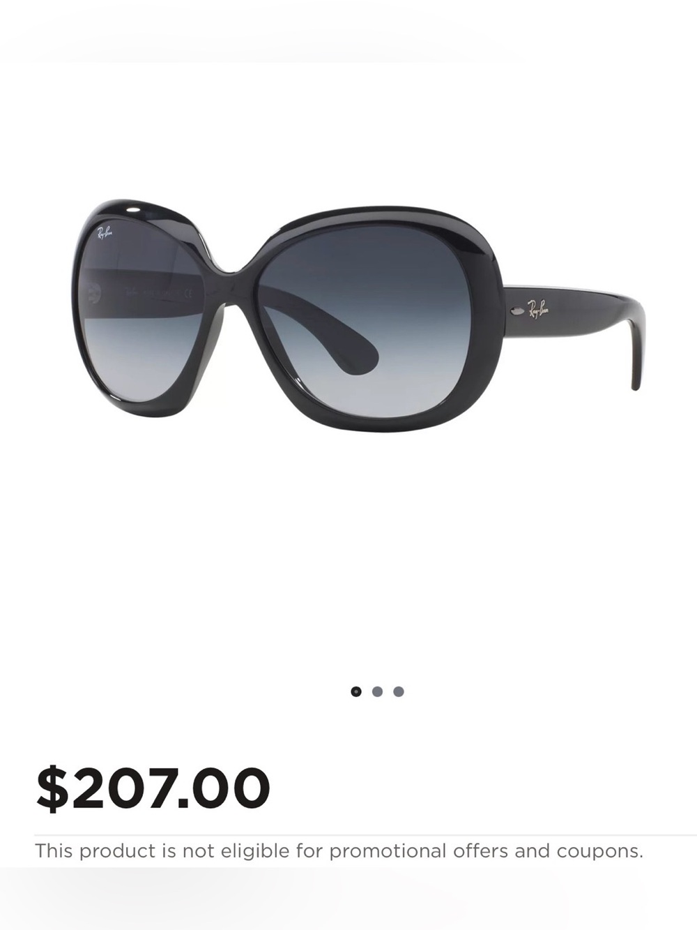 Ray-Ban Black “jackie ahh!” Sunglasses with Black Case